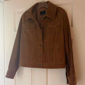 Banana Republic Tan Suede Trucker Jacket
